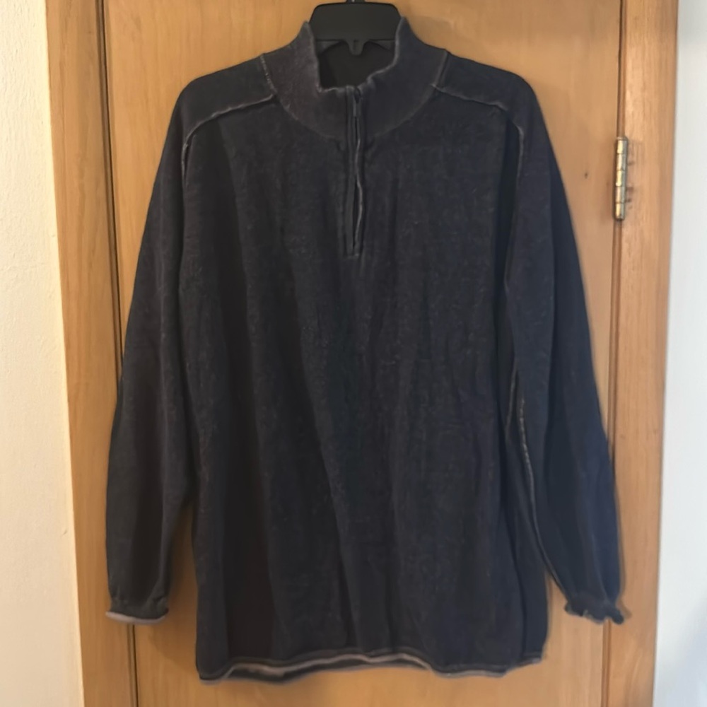 The Normal Brand Men’s Quarter Zip Sweatshirt Gray Blue Size Large